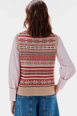 Colete jacquard geométrico