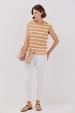 Colete vazado bicolor