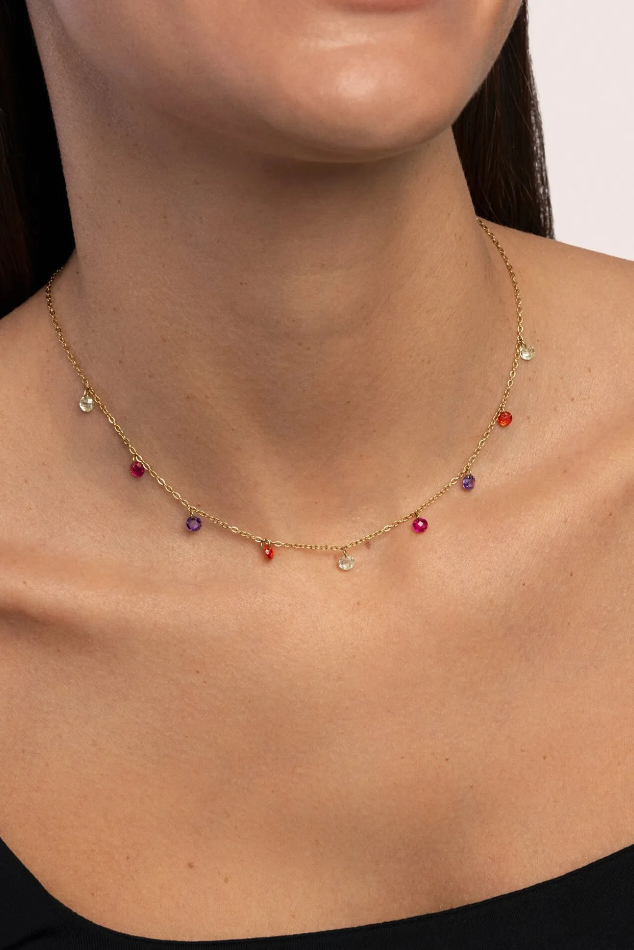 Color Bits Gold Plated Steel Necklace