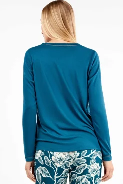Conjunto de pijama com calça contrastantes