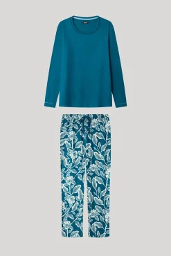 Conjunto de pijama com calça contrastantes