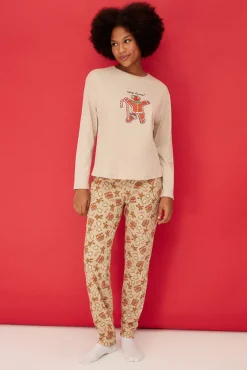 Conjunto de pijama de gengibre cru de Natal