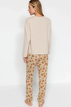 Conjunto de pijama de gengibre cru de Natal