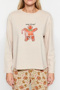 Conjunto de pijama de gengibre cru de Natal