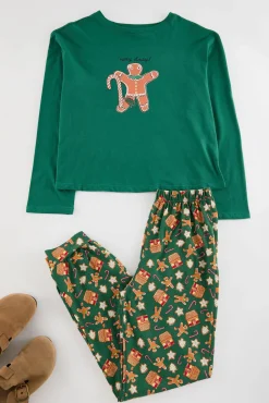Conjunto de pijama de gengibre verde natal