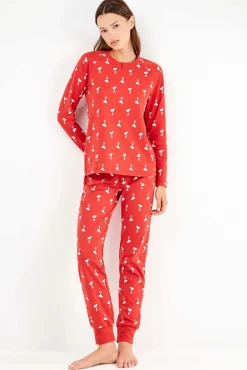 Conjunto de pijama de malha micro interlock com estampado do Snoopy