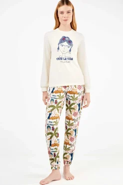 Conjunto de pijama de malha Frida Kahlo