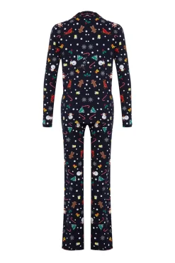 Conjunto de pijama de Natal azul marinho