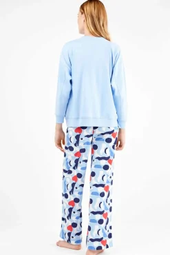Conjunto de pijama em malha malha com motivos de coração