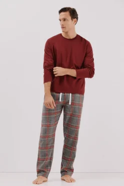 Conjunto de pijama malha e tecido