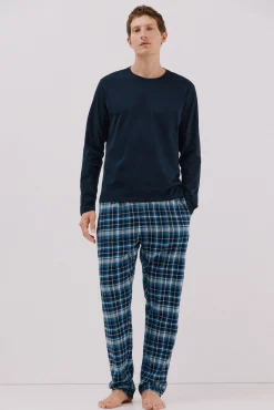 Conjunto de pijama malha e tecido