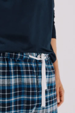 Conjunto de pijama malha e tecido