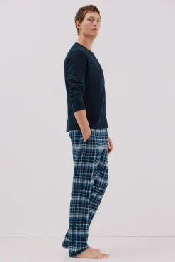 Conjunto de pijama malha e tecido
