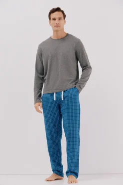 Conjunto de pijama malha e tecido