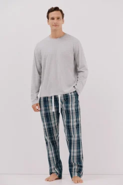 Conjunto de pijama malha e tecido