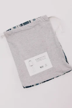 Conjunto de pijama malha e tecido