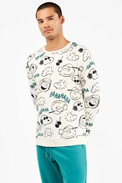 Conjunto de pijama masculino Snoopy em malha malha