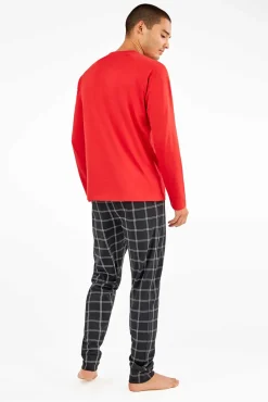 Conjunto de pijama masculino de malha interlock do Snoopy