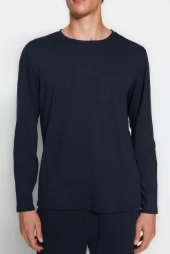 Conjunto de pijama regular fit azul marinho