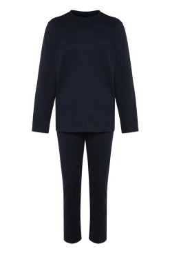 Conjunto de pijama regular fit azul marinho