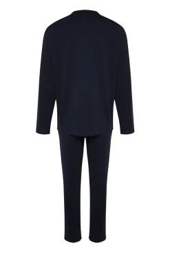 Conjunto de pijama regular fit azul marinho