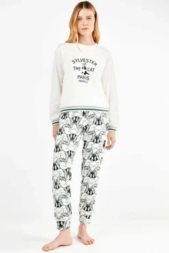 Conjunto de pijama Sylvester em malha interlock