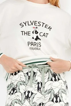 Conjunto de pijama Sylvester em malha interlock