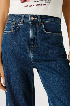 Corte jeans reta de cintura ultra alta