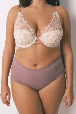 Cueca alta clássica em microfibra rosa