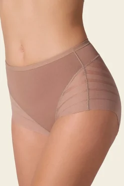 Cueca cinta clássica com controle moderado da barriga e faixas de tule