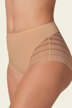 Cueca cinta clássica com controle moderado da barriga e faixas de tule
