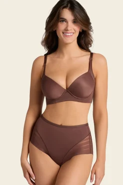 Cueca cinta clássica com controle moderado da barriga e faixas de tule
