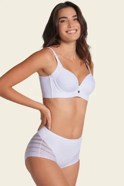 Cueca cinta clássica com controle moderado da barriga e faixas de tule