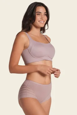 Cueca cinta clássica com controle moderado da barriga e faixas de tule