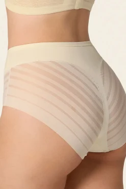 Cueca cinta clássica com controle moderado da barriga e faixas de tule