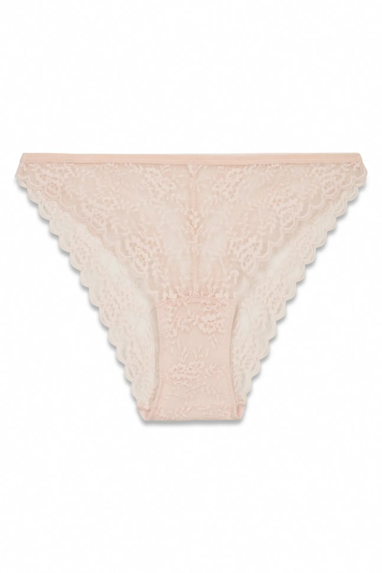 Cueca clássica de renda rosa