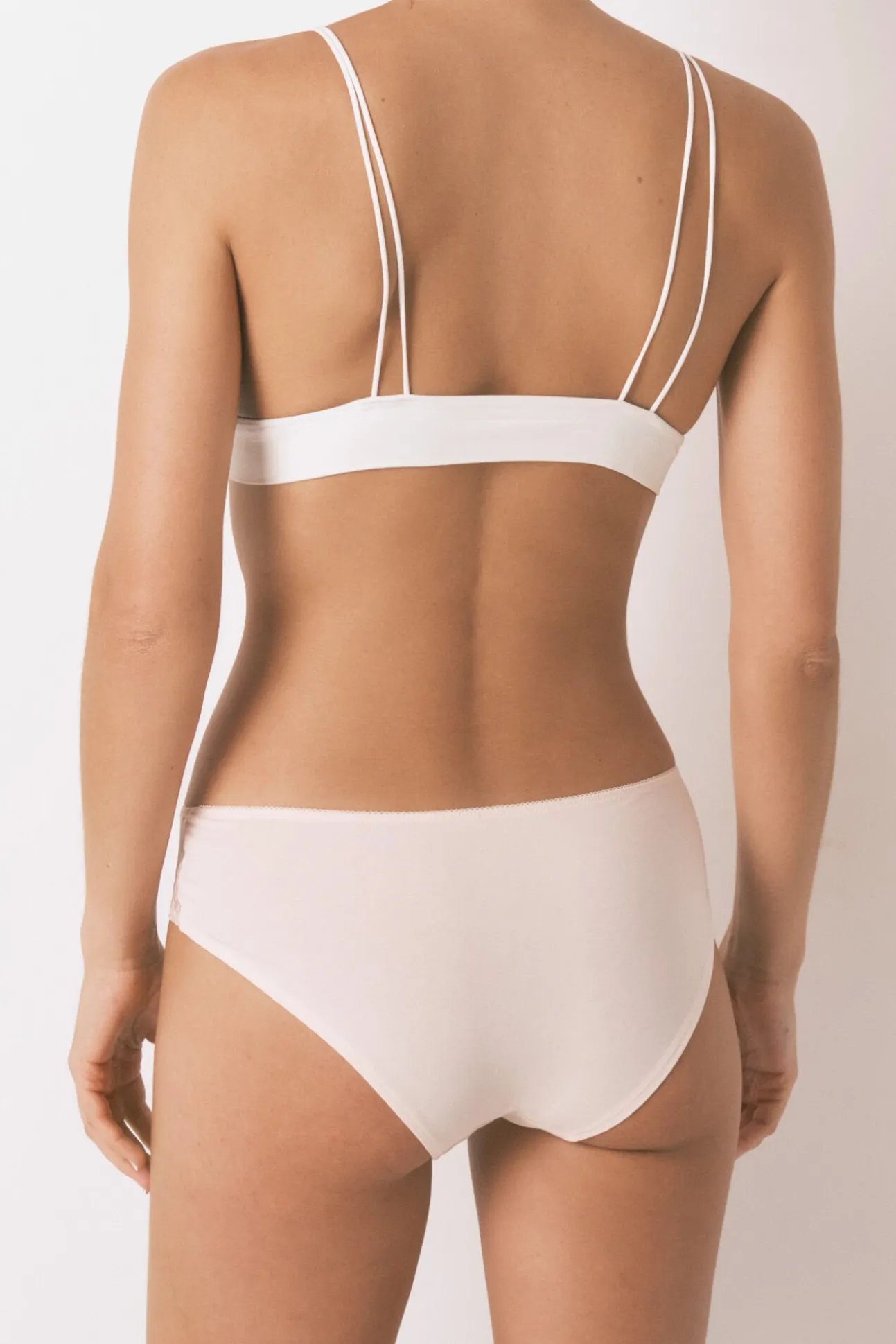 Cueca larga de tule de algodão rosa