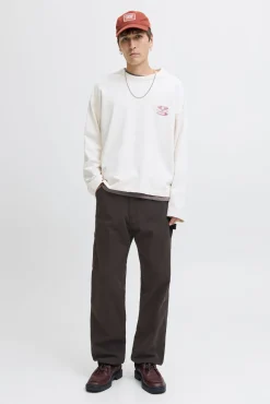 Denim cargo calça