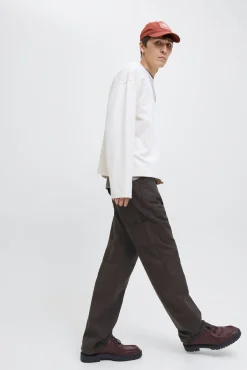 Denim cargo calça
