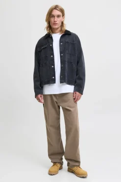 Denim cargo calça