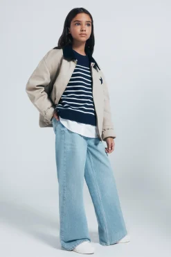 denim jeans culotte para meninas