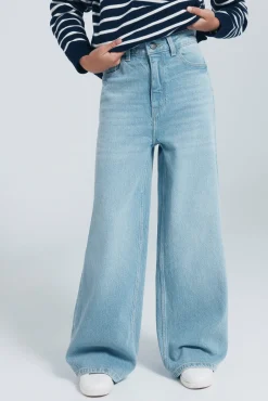denim jeans culotte para meninas