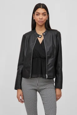 Faux leather biker jacket