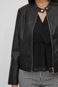 Faux leather biker jacket