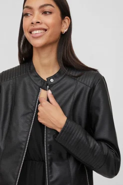 Faux leather biker jacket