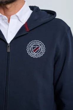 Fecho-Éclair com sweatshirt e escudo azul marinho
