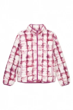 Fecho-Éclair de sweatshirt com polar rosa chiclete