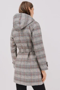 Gabardina acetinada capuz desmontável