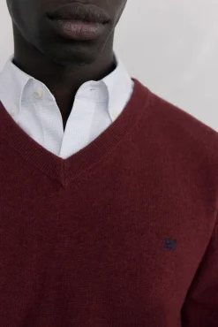Gola de lã merino e cashmere com bico