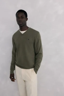 Gola de lã merino e cashmere com bico